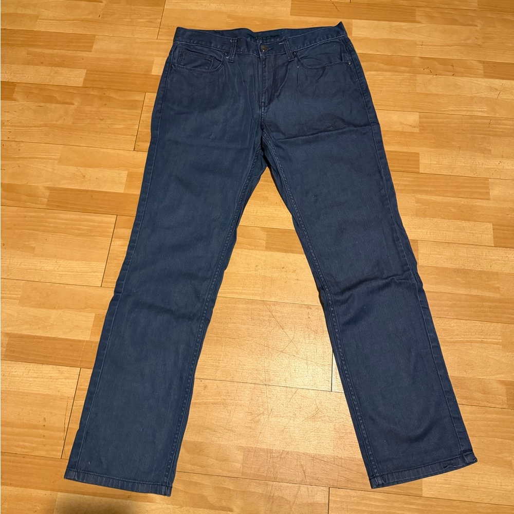 🎯Perry Ellis Cotton Straight Jeans Men's Dark Blue Sz 32 x 30 retro minimalist